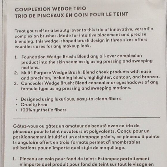 QUO BEAUTY FACE BRUSHES, COMPLEXION WEDGE TRIO and FLAWLESS FACE SET, 7 in TOTAL - Picture 10 of 11